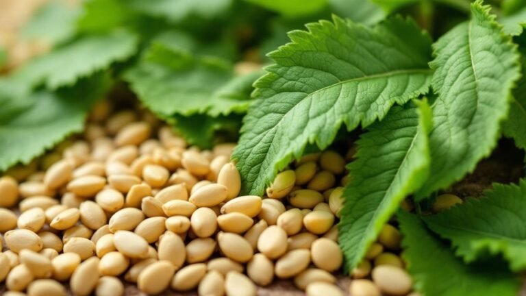 Fresh fenugreek leaves and seeds in a close-up view.Fenugreek as a Testosterone Booster