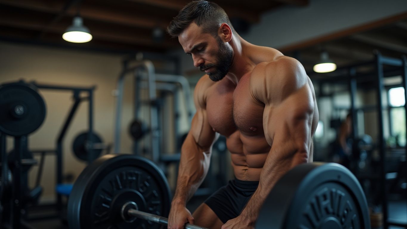 Man lifting weights in a gym, illustrating strength training. Does Weight Lifting Boost Testosterone