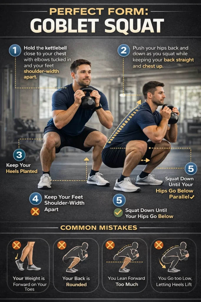 Goblet squat perfect form guide