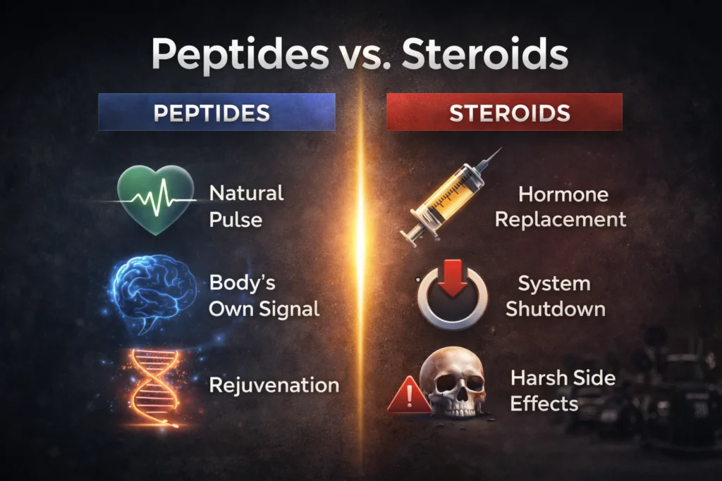 Peptides vs Steroids comparison