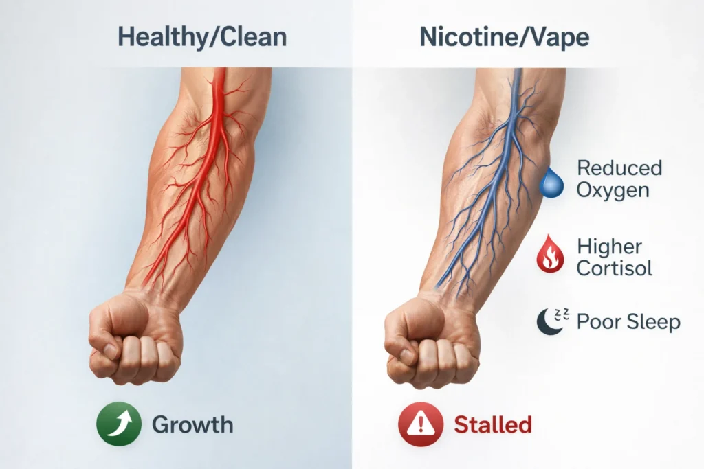Nicotine arm circulation comparison