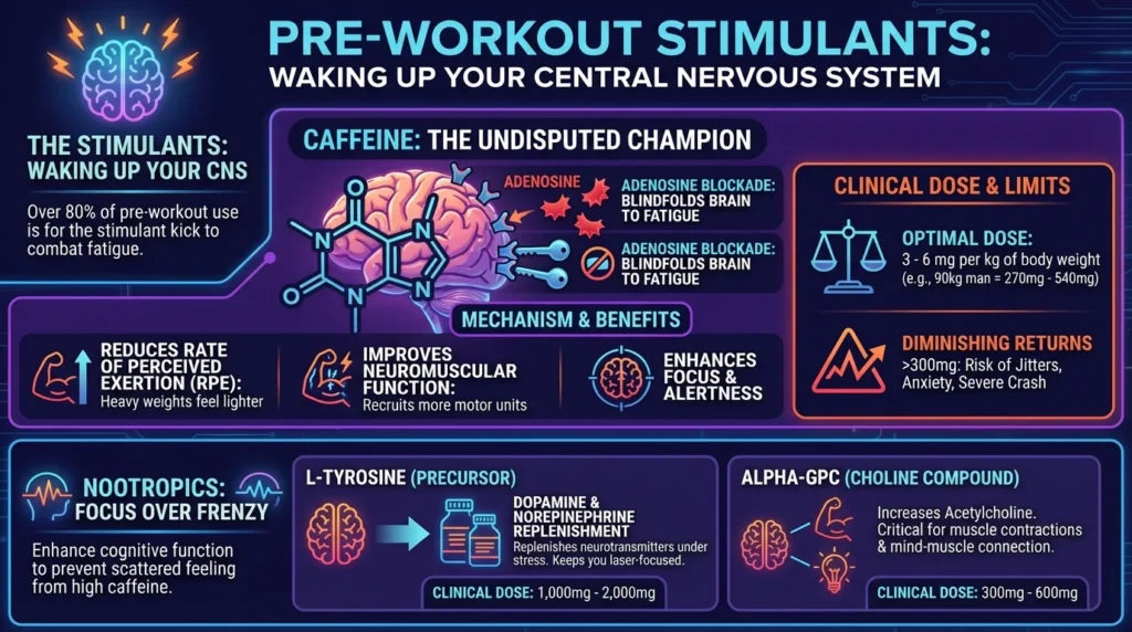 Pre-workout stimulants infographic