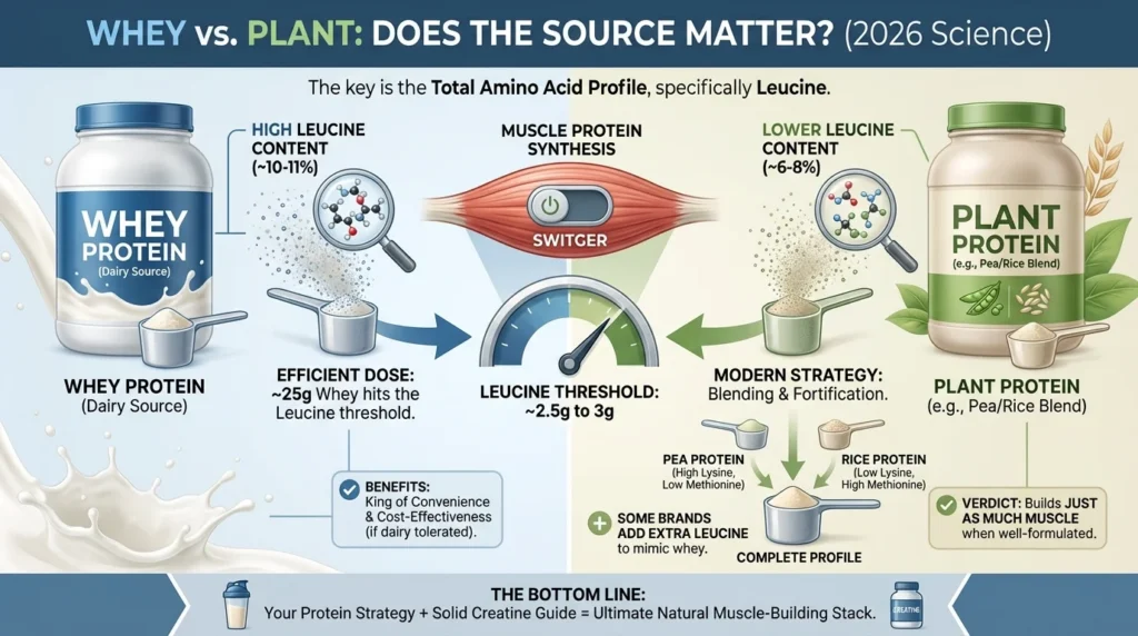Whey vs plant protein leucine