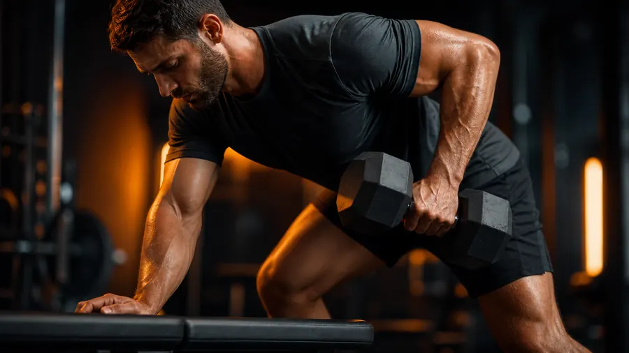 Advanced Fitness Techniques for Men | Train Hard Without Burning Out 2 Close-up of advanced lifting technique in a warm orange gym
