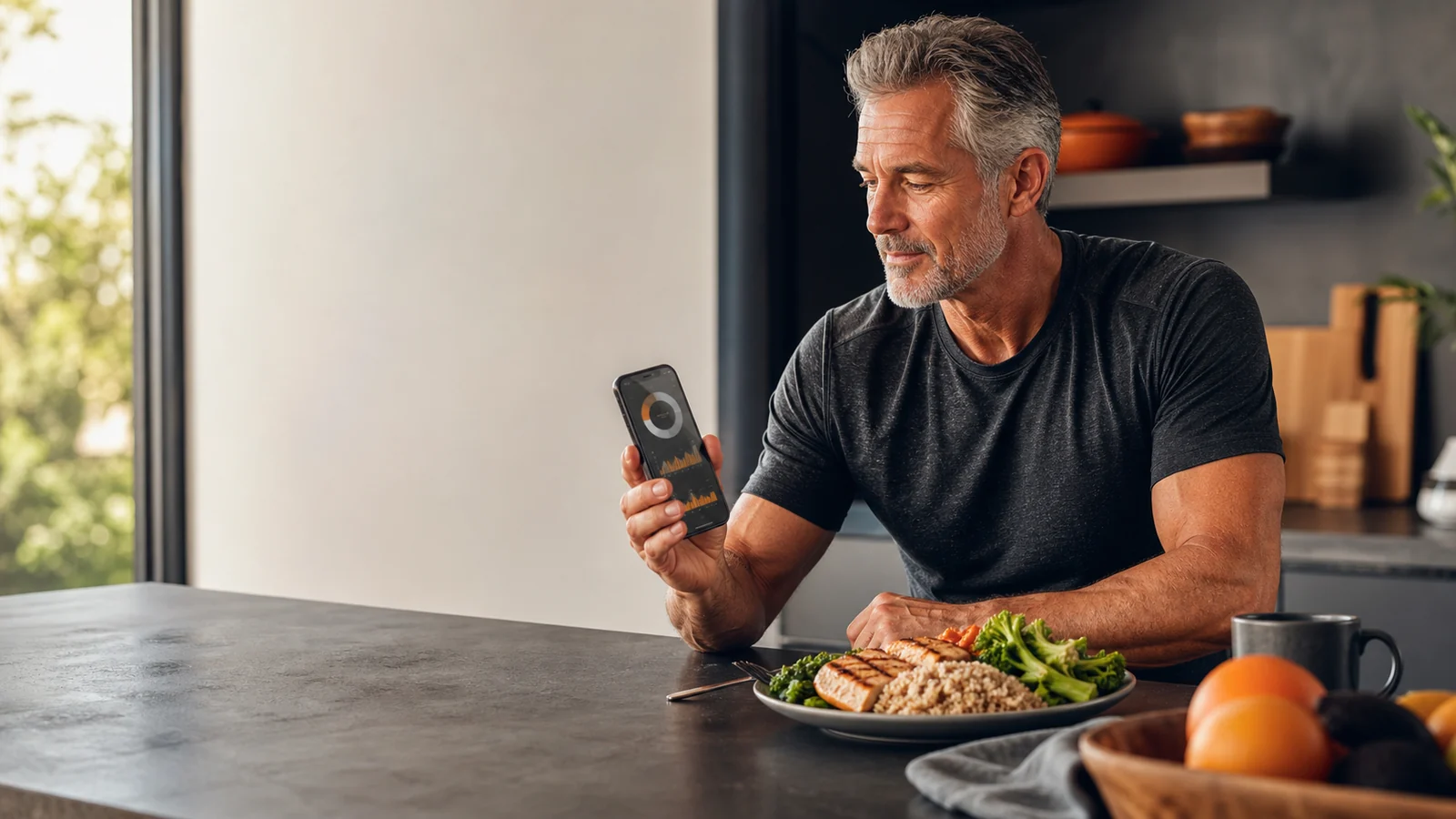 Calorie Calculator for Men Over 50 | TDEE & Daily Intake 2 Active man over 50 planning a balanced performance meal