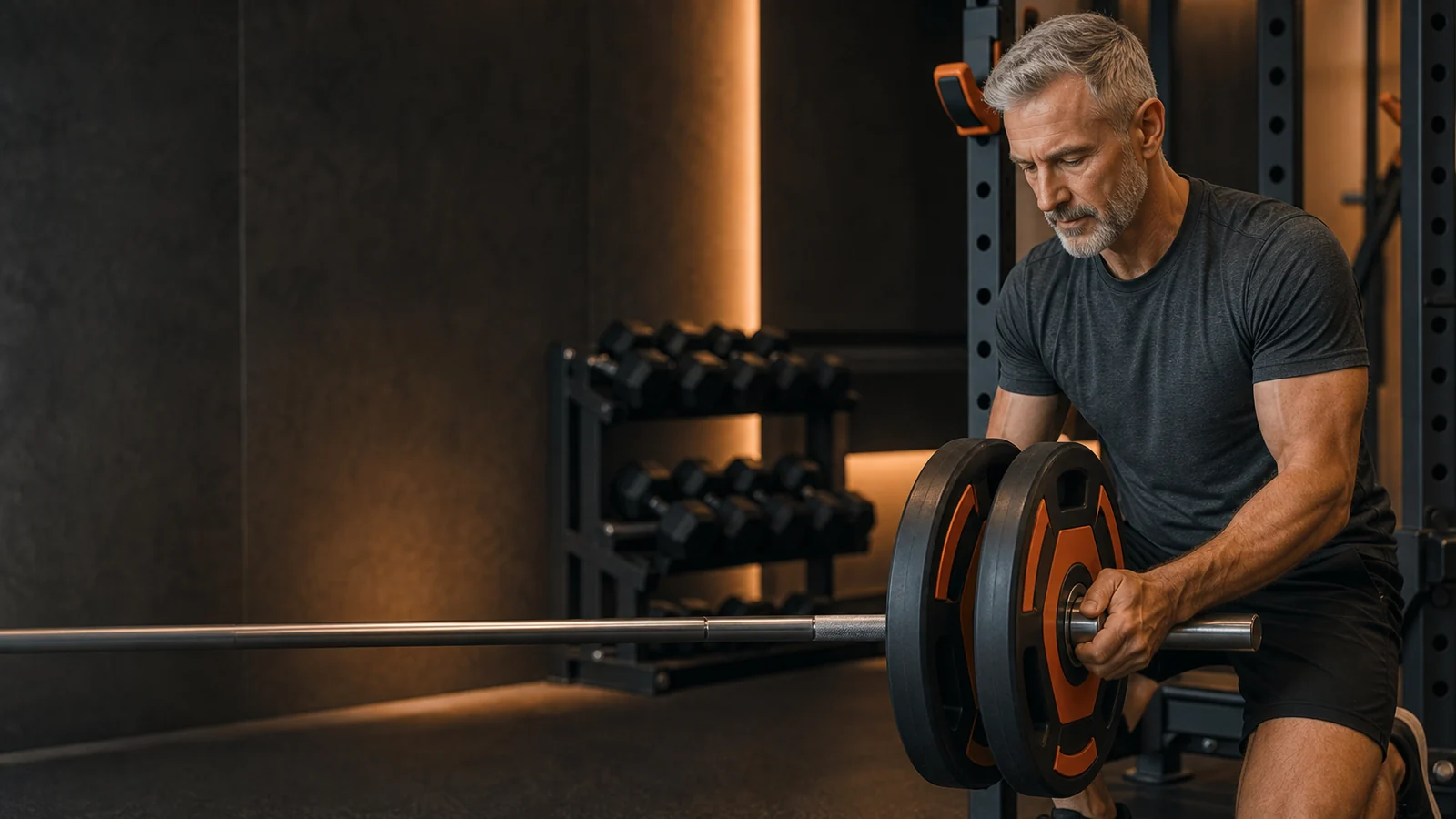 Plate Loading Calculator | See Every Plate Per Side 2 Active man over 50 loading matching weight plates onto a barbell