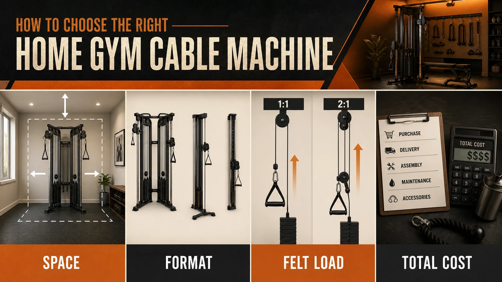 Cable machine buyer guide covering space, format, felt load and total cost