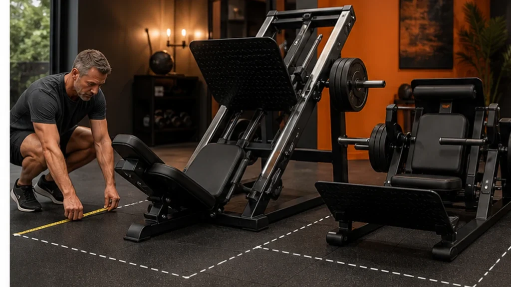A compact horizontal or leverage press suits limited rooms; a 45-degree sled earns its footprint only for serious lower-body volume.