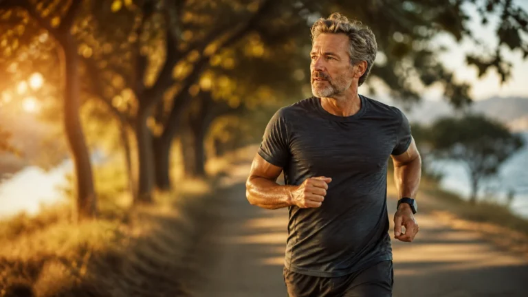 Endorphins and Exercise | What Really Drives the Post-Workout High 10 Man over 50 completing a relaxed outdoor run for mood and wellbeing